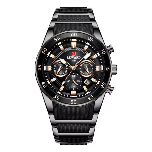 Men's Luxury Quartz Watch – Rose Gold, Analog Design