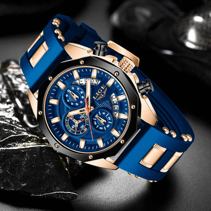 LIGE Watch For Men Chronograph Top Brand Luxury Waterproof Watches