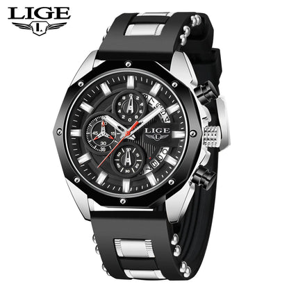 LIGE Watch For Men Chronograph Top Brand Luxury Waterproof Watches