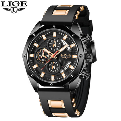 LIGE Watch For Men Chronograph Top Brand Luxury Waterproof Watches